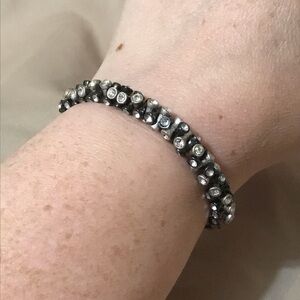 Black Gray and Stone Bauble Bracelet